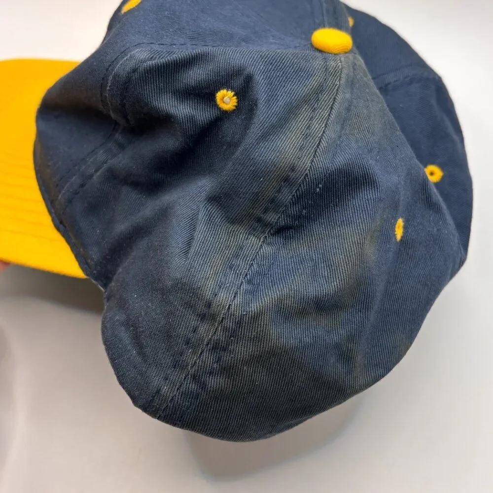 Vintage Michigan Wolverines Hat Snapback Blue Gold Embroidered 100% Cotton